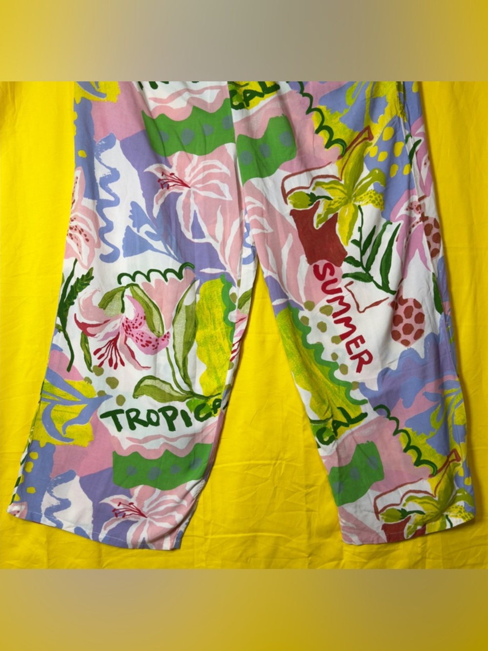 Tropical Wide-Leg Printed Pants - Pink Multi - Picture 12 of 12